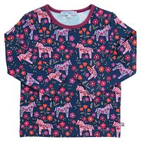 Langarmshirt Pferde blau