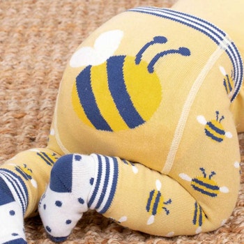 Strick Leggings Bienen gelb