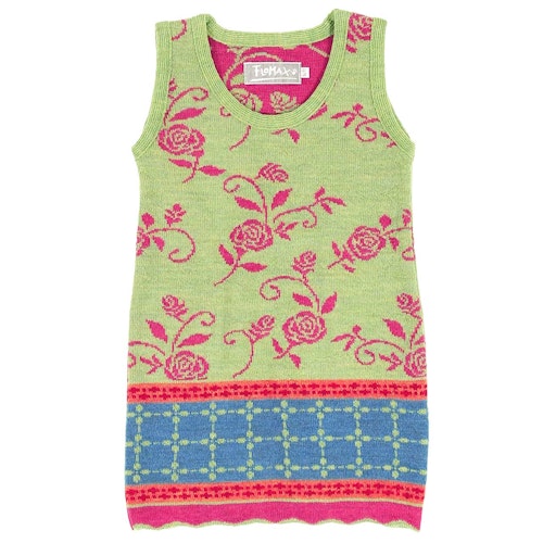 Haselnuss-altrosa Baby Strickkleid Schurwolle