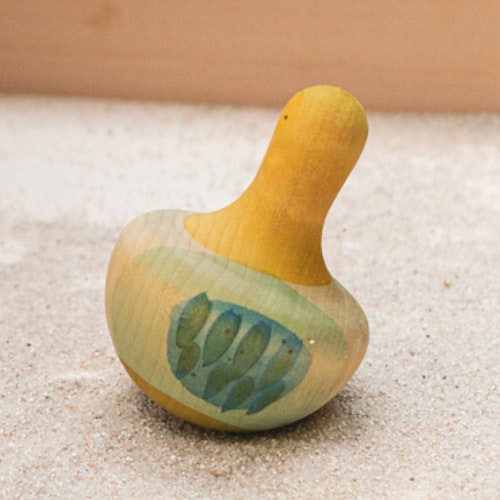 Riesenkreisel Holz ab 10 Monate Flowing yellow bird Durchmesser 7,2 cm