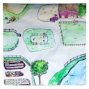 Vorschaubild Spieltuch Bio-Baumwolle Bauernhof 100 x 100 cm