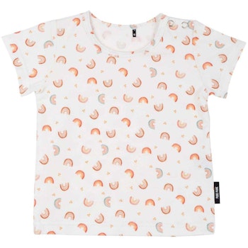 Jersey Baby Shirt kurzarm Regenbogen weiß