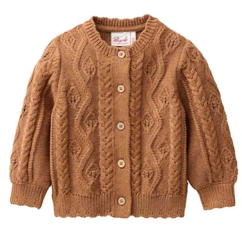Edler Zopfstrick Cardigan braun