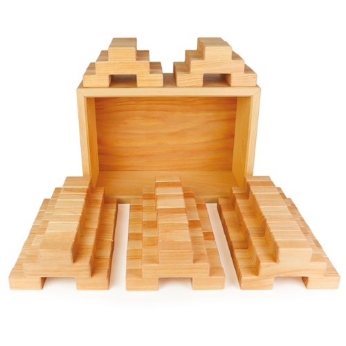 40 Treppenklötze natur im Holzrahmen