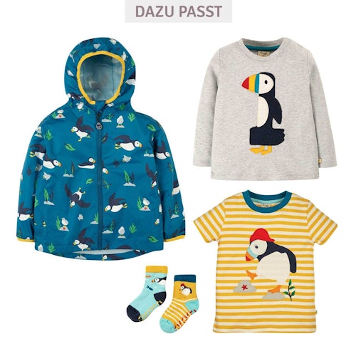Langarmshirt 1 mit Papageitaucher-Aufnäher