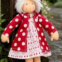 Vorschaubild Nanchen Puppenkleidung Tupfenmäntelchen, 38 cm Stoffpuppe