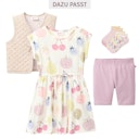 Vorschaubild Sommerkleid kurzarm blau geringelt Regenbogen