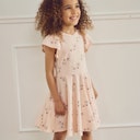 Vorschaubild Edles kurzarm Tellerkleid Blümchen