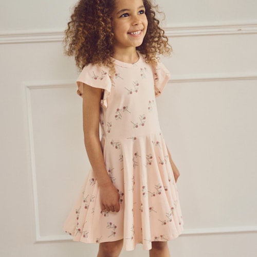Edles kurzarm Tellerkleid Blümchen