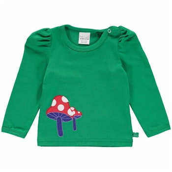 Dehnbares Langarmshirt Fliegenpilz sattes grün