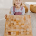 Vorschaubild 100 Holzbausteine Stufenpyramide groß, natur (44,5 x 44,5 cm)