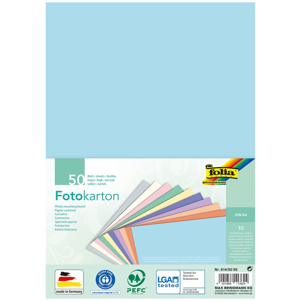 Folia Fotokarton DIN A4 – 300 G/qm, 50 Blatt Zitronengelb | Zum Basteln, Scrapbooking & Karten