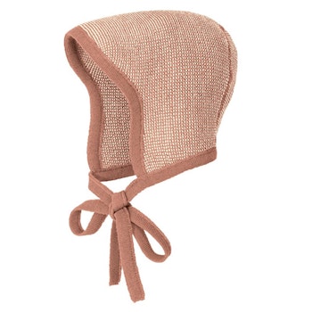 Strick Häubchen Schurwolle rosa