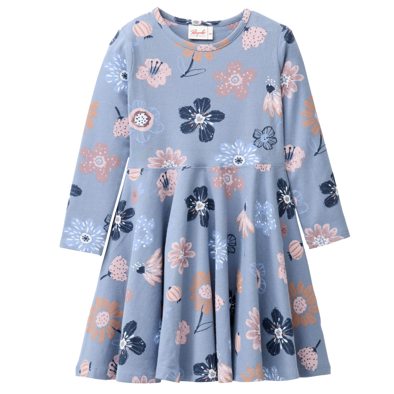 Langarm Flatterkleid geblühmt