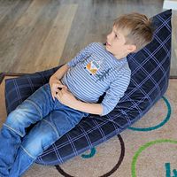 Samt Sitzsack für Kinder dunkelblau-lila - 119 x 52 x 70 cm