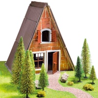 Steinbaukasten Finnhütte 160tlg immer wieder neu bebaubar