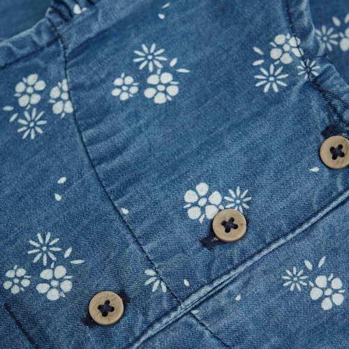 Sommerkleid Chambray Blumen