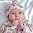 Vorschaubild Babymütze Knoten Blumen Muster