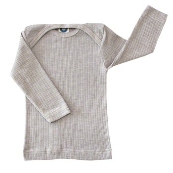 Baumwolle Wolle Seide Langarmshirt altrosa meliert