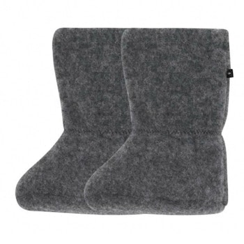 Wolle Babyschuhe als Socke schiefer-grau 80