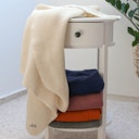 Vorschaubild Babydecke Merinowolle gestrickt natur