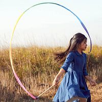 Regenbogen Tanzband aus Seide 2,4 m