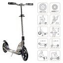 Vorschaubild Alu Scooter ab 6 Jahre 35-100kg 205mm-Rädern grau
