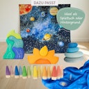 Vorschaubild Spieltuch Bio-Baumwolle Sonnensystem groß 140 x 140 cm