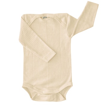 Baumwolle Wolle Seide Body langarm natur