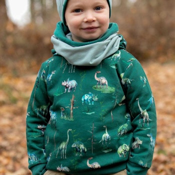Warmer Kapuzenpullover Dinos smaragdgrün
