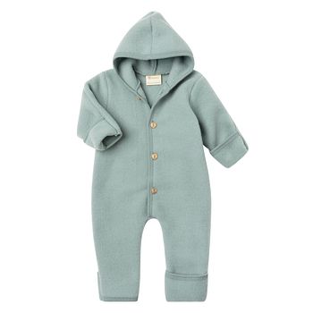 Wollfleece Overall mit Knöpfen bergblau
