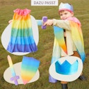 Vorschaubild Regenbogen Ritterschild weich aus Seide