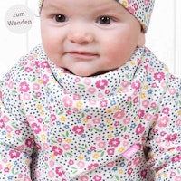 Dreiecktuch Frottee Interlock  Druckknopf Blumen-Design