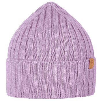 Warme Strickmütze Merinowolle Kaschmir grau