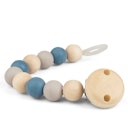 Vorschaubild Schnullerkette Kautschuk- und Holzperlen blau