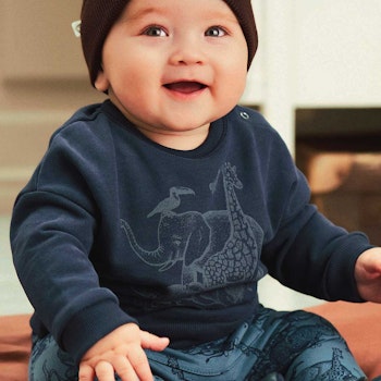 Cooles Baby Sweatshirt Häuschen khaki