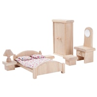 Schlafzimmer naturbelassen Puppenhaus Möbel