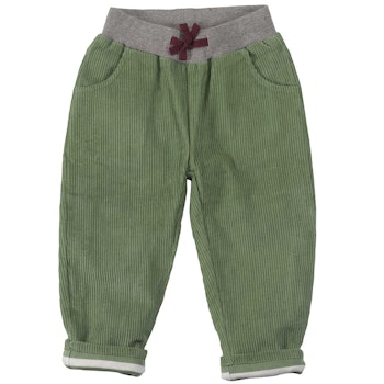 Warme gefütterte Cordhose grün