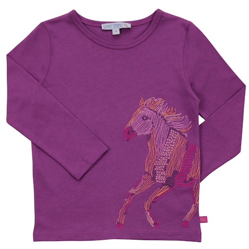 Langarmshirt Schmetterling-Stickerei