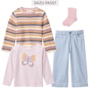 Vorschaubild Leichter Strickpullover bunt geringelt