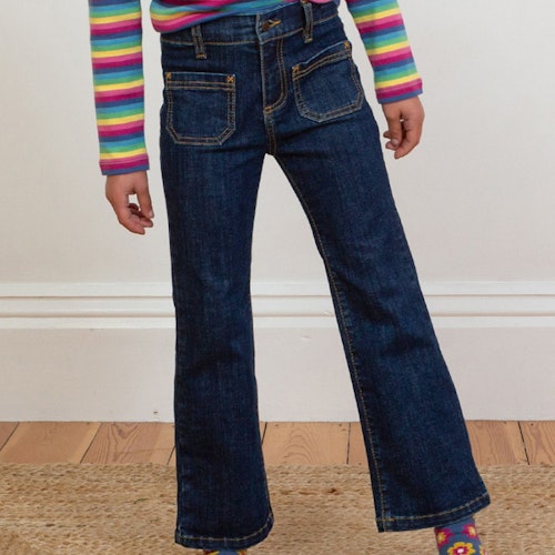Jeans Schlaghose mit Herztaschen