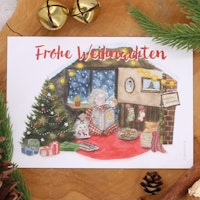 Nachhaltige Weihnachtskarte Nostalgie