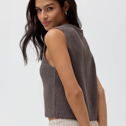 Damen Strick-Weste braun