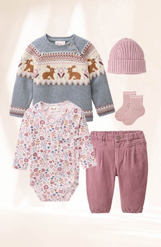 Langarm Wickelbody Herbstblüten