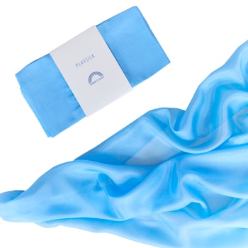 Spieltuch Seide hellblau mittel 89 x 89 cm