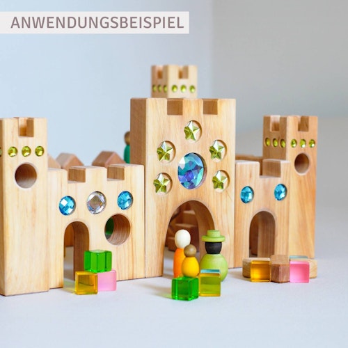100 Lichtbauwürfel im Holzrahmen 28,5x28,5 cm