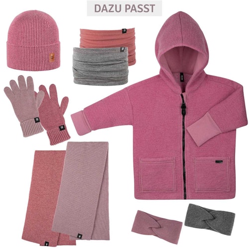 Kinder Schal Wolle Seide mauve