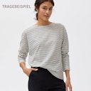 Vorschaubild Damen Langarmshirt Ringel schwarz