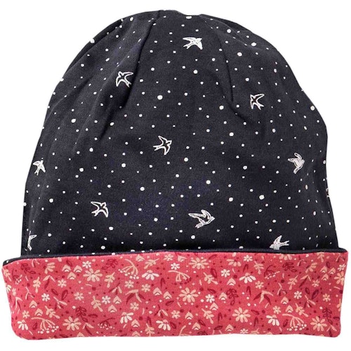 Wende-Beanie Wintervögel