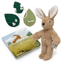 Vorschaubild Kuscheltier und Buch Hoch hinaus in Baumwolltasche